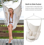 SUNCREAT Hammock Chair Hanging Rope Swing Seat-Max 450lbs Capacity, Extra Large - Image 2