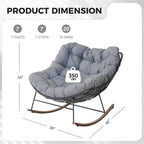 Grand patio Outdoor Rocking Chair, E-Coated Modern Cozy Lounge Rocker Chair - Image 2