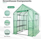Aoodor Walk-in Greenhouse with 8 Shelves, 4.7 × 4.7 × 6.4 ft Outdoor Garden - Image 3