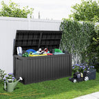 180 Gallon Resin Deck Box, Lockable Patio Outdoor Storage Box - Image 4