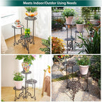 Sungmor Heavy Duty Cast Iron Plant stand, 3 Tier Foldable Metal Plant Shelf - Image 7