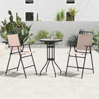 Tangkula 3 Piece Outdoor Bar Set, Patio Round Bar Table - Image 8