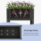 Raised Garden Bed with Drainage Hole Waterproof HDPE Elevated Planter Box with - Image 5