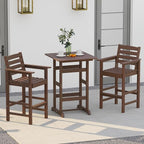 Tangkula 3-Piece Patio HDPE Bar Set, 2 Bar Height Adirondack Armchairs w/Square - Image 2