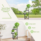 Plant Stand Indoor Outdoor, 4 Tier Metal Flower Pot Shelf Holder Clearance - Image 5