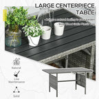 Outsunny Wicker Outdoor Patio Furniture Set, L-Shaped 7 Piece Outdoor Dining - Image 5