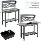 Yaheetech Potting Bench Table Outdoor Garden Potting Table Wooden Workstation - Image 2