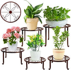 Plant Stand Indoor 5 Pack Brown Metal Plant Stands Outdoor Heavy Duty Flower by XGUNION