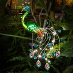 Glintoper Solar Garden Lights, 39 Inch Height Outdoor Metal Peacock Decorative - Image 9