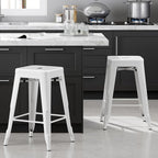 Yaheetech 24 Inch Metal Barstools Set of 4, Counter Height Backless Stools - Image 2