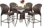 Best Choice Products 5-Piece Outdoor Wicker Bar Table Bistro Set Dining by BestChoiceProducts