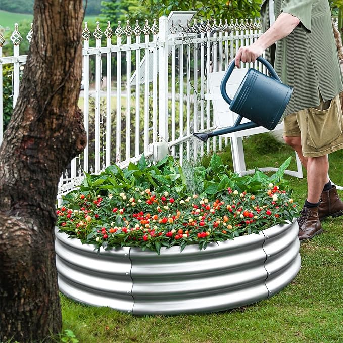 Land Guard Galvanized Raised Garden Bed 2Pcs, Planter Raised Garden Beds Outdoor - Image 5
