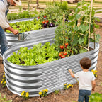 17" Tall Outdoor Garden Raised Garden Bed Kits, 4ft X 2ft Oval, 0.8MM Thick - Image 6