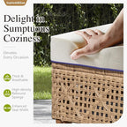 Sophia and William 5-Piece Wicker Patio Furniture Set, L-Shaped Outdoor - Image 5