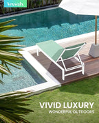 Outdoor Lounge Chair for Pool, Aluminum Chaise Lounge Chairs - Image 2
