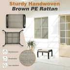 Outdoor Ottoman Patio Footstools PE Rattan Aluminum Footrest Indoor Outdoor All - Image 4