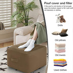 MeMoreCool Square Stuffed Pouf Ottoman Foot Rest, Floor Pouf Foot Stool - Image 4