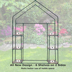 Walk-in Greenhouse for Outdoors w/ Mesh Side Windows, 3 Tiers 6 Shelves PE - Image 8