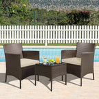 Yaheetech 3 Pieces Patio Porch Furniture Set, Outdoor PE Rattan Wicker - Image 9