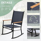 Shintenchi 2 Pcs Outdoor Rocking Chairs Set, Upgraded High Back Patio Rocking - Image 4