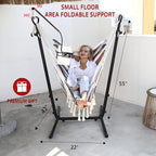 ZEYU Hammock Chair with Stand Double Hammock Chair Bohemian Style with Tassel - Image 4