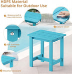 LUE BONA Outdoor Side Table, HDPS Small Outdoor Table, Rectangle Adirondack - Image 5