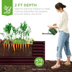 Best Choice Products 8x4x2ft Outdoor Metal Raised Garden Bed, Deep Root Planter - Image 4