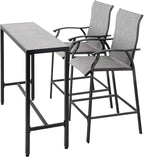 NUU GARDEN 3 Piece Patio Bar Set, 2 Textilene High Bar Stools and Patio Bar by NUUGARDENCORPORATION