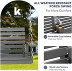 KINGYES Outdoor Hanging Patio Swing Chair Set of 4, 2 Seat Bench - Image 2