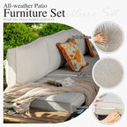 Sophia & William 6 Pieces Patio Furniture Set, Outdoor Metal Sectional Sofa - Image 3