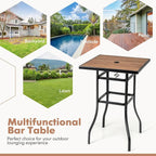 Tangkula 27.5 Inch Patio Bar Table, Outdoor Bar Height Table - Image 9