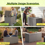 Devoko 100 Gallon Outdoor Storage Box, Waterproof Resin Deck Box - Image 4