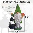 Gnomes Solar Garden Statues, Resin Gnome Figurine Decorations Holding Mushroom - Image 3