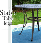 PHI VILLA Cast Aluminum Round High Bar Dining Tables - Image 4