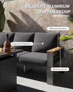 Aoxun Aluminum Outdoor Patio Furniture Set, 7 Seats Outdoor Sectional - Image 5