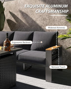 Aoxun Aluminum Outdoor Patio Furniture Set, 8-piece Outdoor Sectional - Image 6