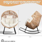 Shintenchi Egg Chair Outdoor, Oversized Outdoor Indoor Wicker Rocking Chair - Image 6