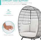 Best Choice Products Wicker Egg Chair, Oversized Indoor Outdoor Lounger - Image 6