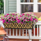 2 Pack 24 Inch Window Boxes Planters Railing Planter Box - Image 4