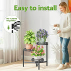 3 Tier Metal Plant Stand Indoor Outdoor, Corner Tall Plant Shelf - Image 6