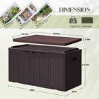Greesum 100 Gallon Resin Deck Box Large Outdoor Storage - Image 4