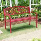 Giantex 50”Outdoor Bench with Cast Iron Backrest & Ergonomic Armrest, 600 lbs - Image 8