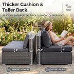 NICESOUL 11 Piece Extra Large Outdoor Furniture Sofa Set, Deep Wide PE Wicker - Image 6