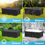 Velway Patio Table Chairs Set Cover Square Waterproof 74"Lx47"Wx28"H Outdoor - Image 6