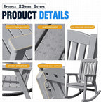 Devoko PP Material Rocking Chair Outdoor Indoor All Weather High Back Patio - Image 4
