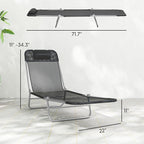 Outsunny 2 Piece Folding Chaise Lounge Chairs, Pool Sun Tanning Chairs - Image 7