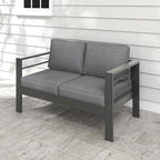 Kiss the Water Outdoor Patio Furniture Loveseat Sofa, All-Weather Metal - Image 8