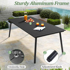 83" Patio Outdoor Dining Table for 6-8, Weather-Resistant Wood-Grain Top - Image 5