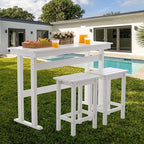 3 Pcs HDPE Outdoor Bar Set of 2 Includes Bar Height Table and Chairs, Patio Bar - Image 6
