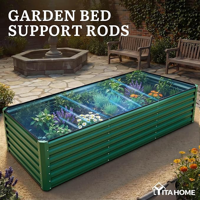 YITAHOME 6pcs 8x4x2 ft Galvanized Raised Garden Bed Kit, Large Metal Planter Box - Image 7